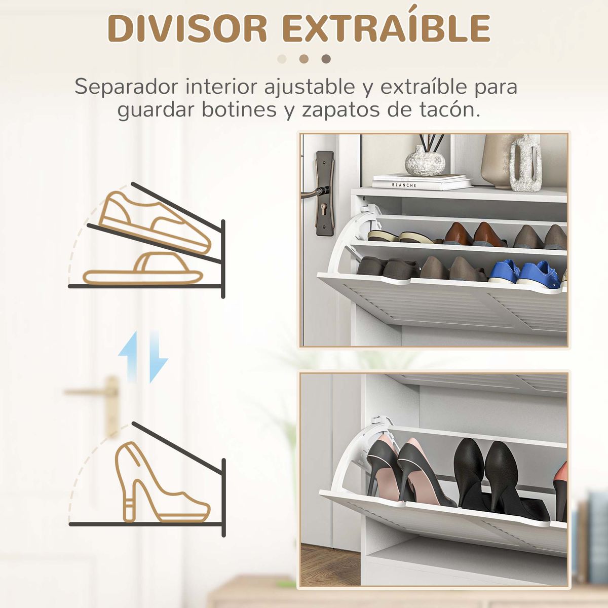 Zapatero-Milu-Homcom-2-cajones-abatibles-blanco-83x815x25-cm