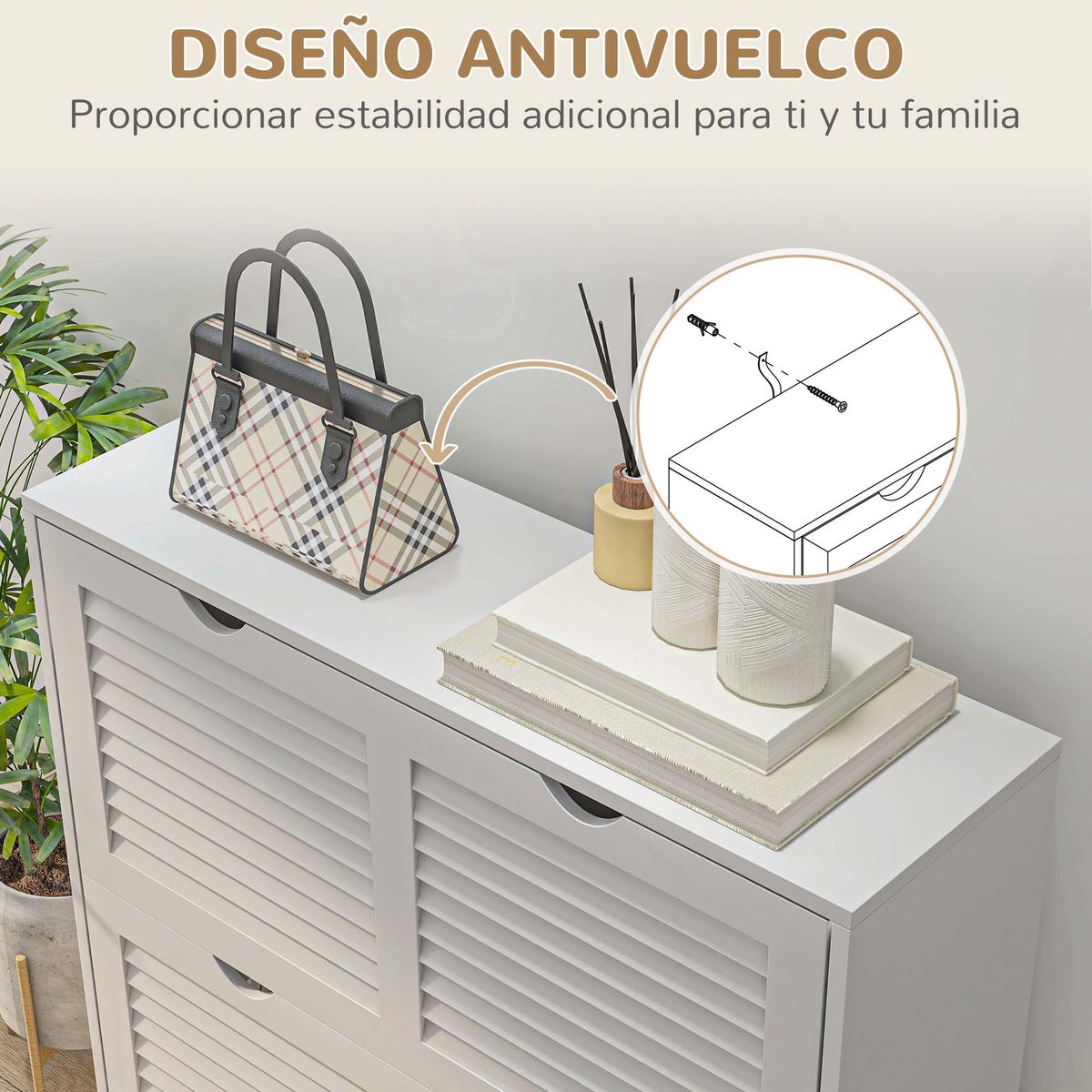 Zapatero-Milu-Homcom-2-cajones-abatibles-blanco-83x815x25-cm