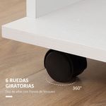 Armario-abierto-Nova-Homcom-3-estantes---2-barras---ruedas-blanco-128x120x40cm