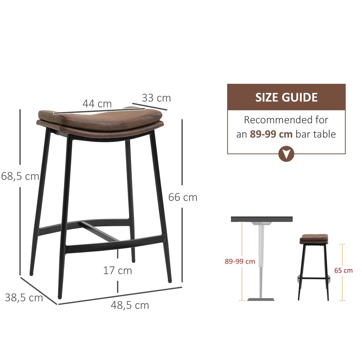 Pack-de-2-taburetes-Milo-Homcom-asiento-curvo---patas-de-acero-marron-685x485x385-cm