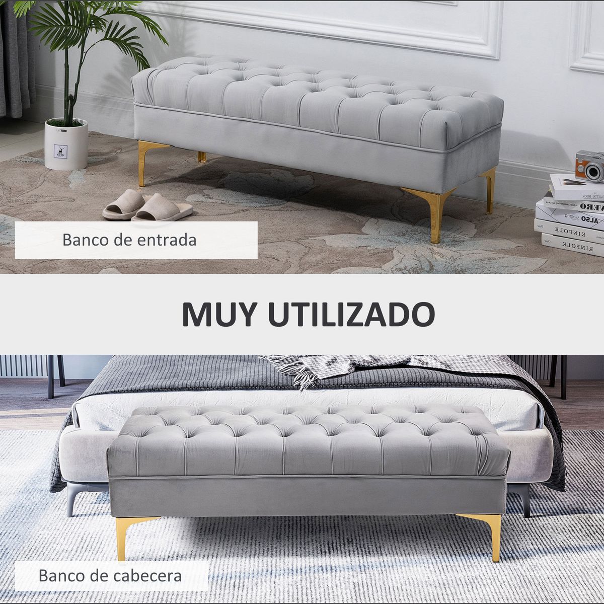 Banco-Ashma-Homcom-acolchado-con-patas-gris-42x118x45-cm