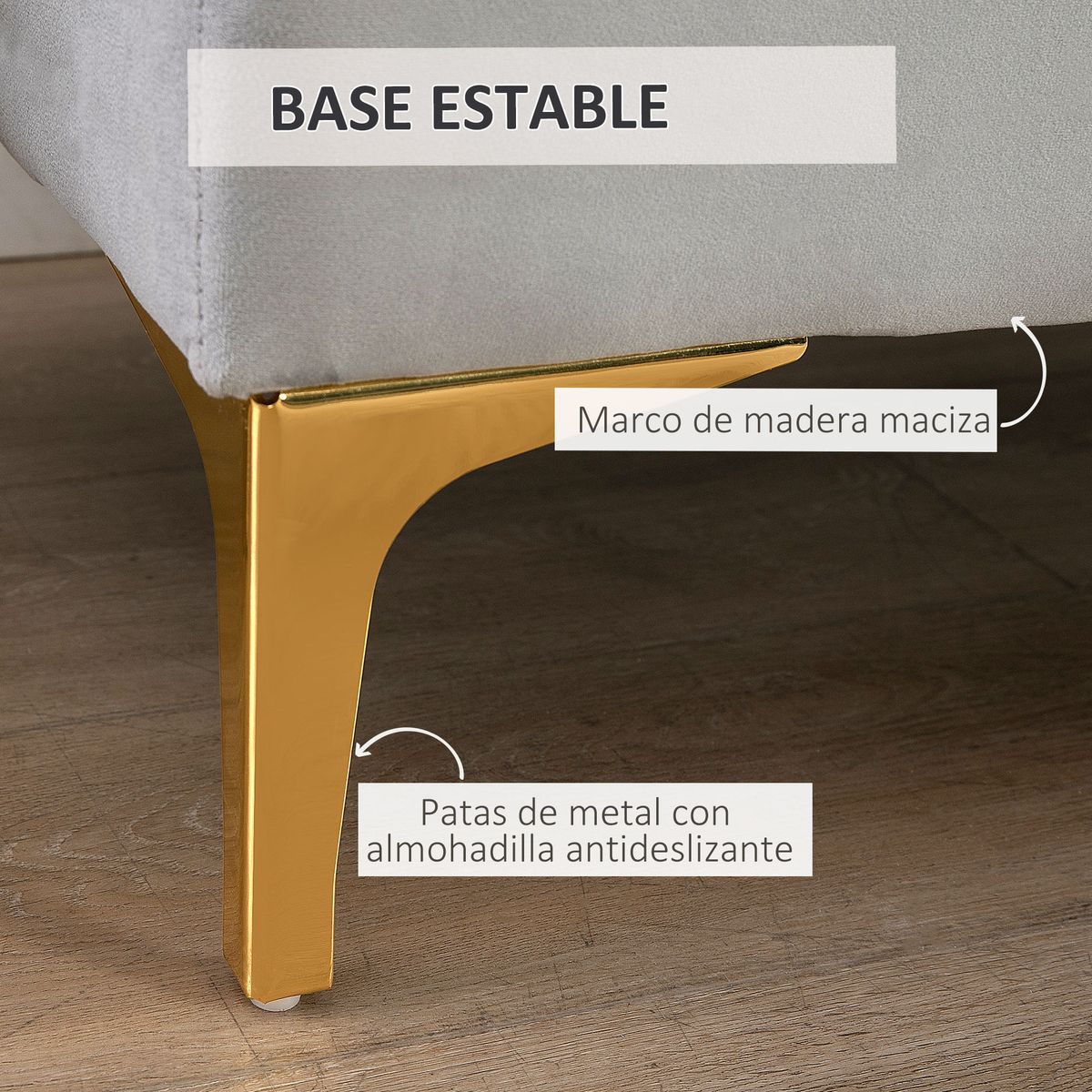 Banco-Ashma-Homcom-acolchado-con-patas-gris-42x118x45-cm