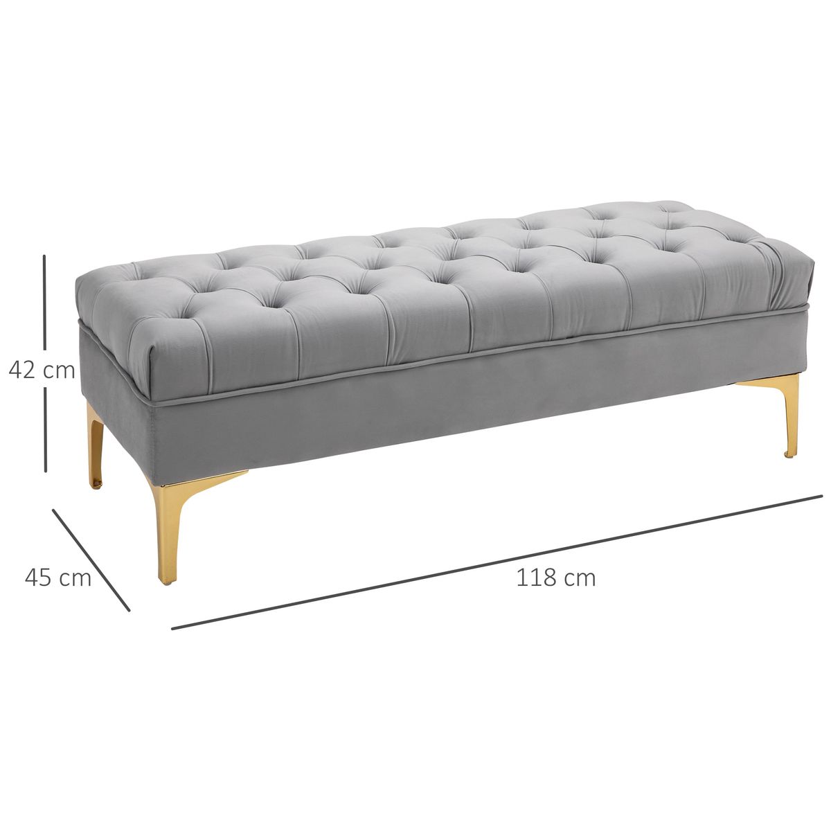 Banco-Ashma-Homcom-acolchado-con-patas-gris-42x118x45-cm