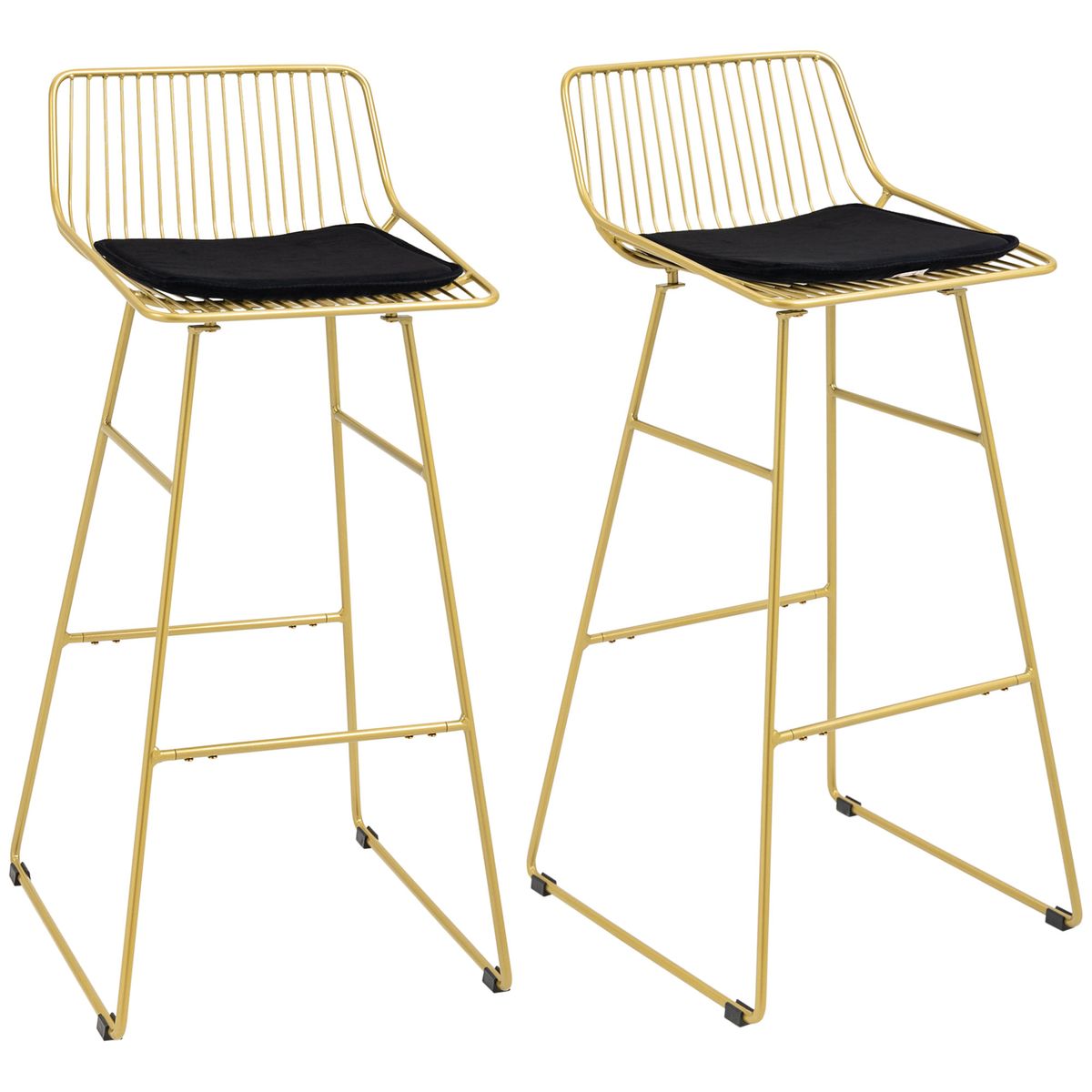 Pack-de-2-taburetes-Pepa-Homcom-cojin---respaldo-dorado-negro-946x445x48-cm