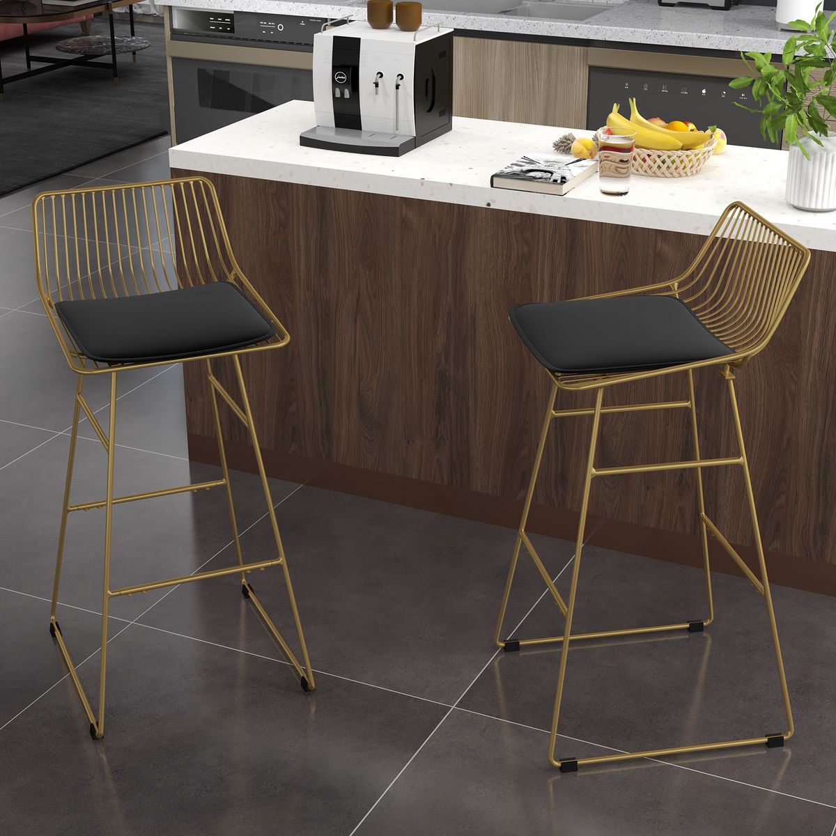 Pack-de-2-taburetes-Pepa-Homcom-cojin---respaldo-dorado-negro-946x445x48-cm