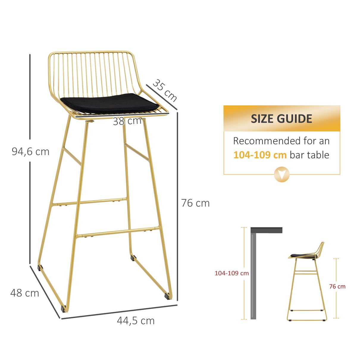Pack-de-2-taburetes-Pepa-Homcom-cojin---respaldo-dorado-negro-946x445x48-cm