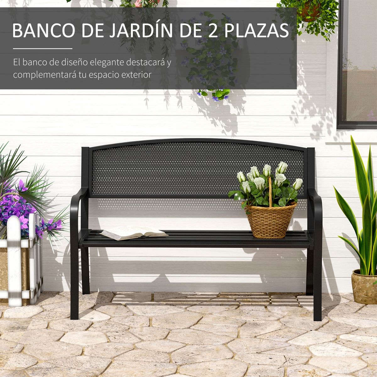 Banco-de-exterior-Up-Outsunny-2-plazas-negro-87x127x60-cm