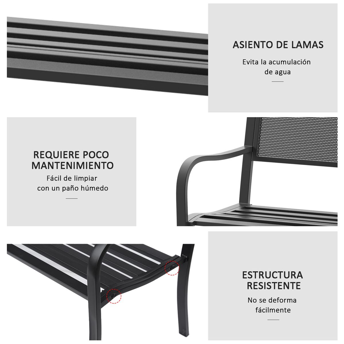 Banco-de-exterior-Up-Outsunny-2-plazas-negro-87x127x60-cm