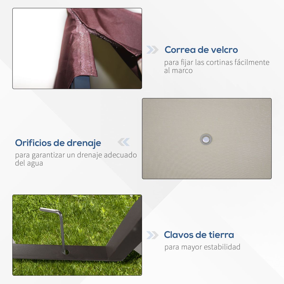 Cenador-Lulu-Outsunny-doble-techo-anti-UV-blanco-negro-267x300x300-cm