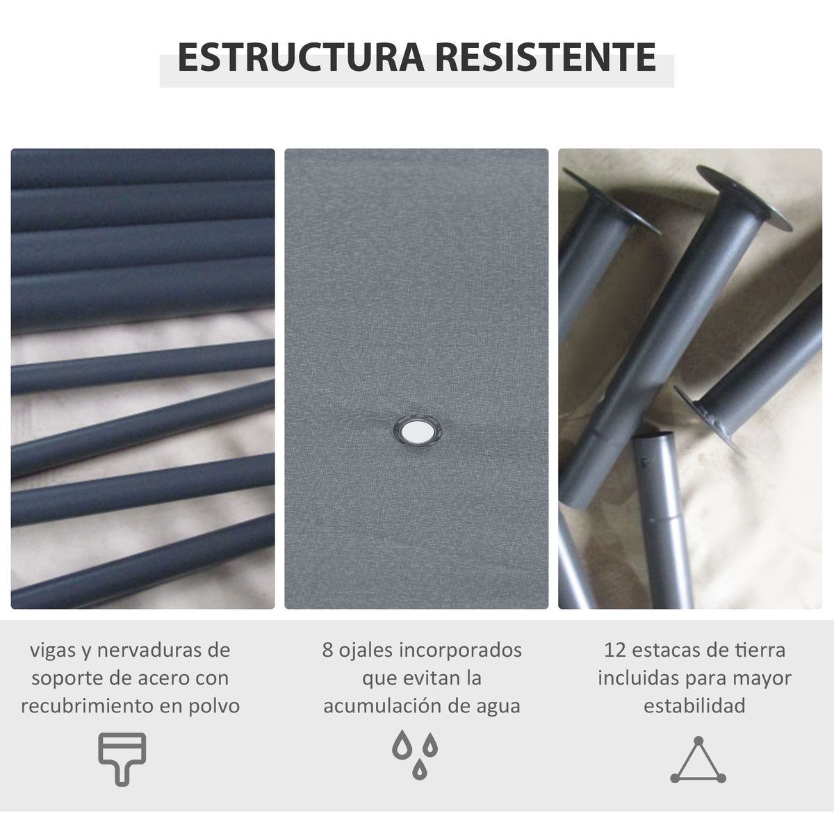 Cenador-Tenerife-Outsunny-cortinas-extraibles---orificios-de-drenaje-gris-272x400x300-cm