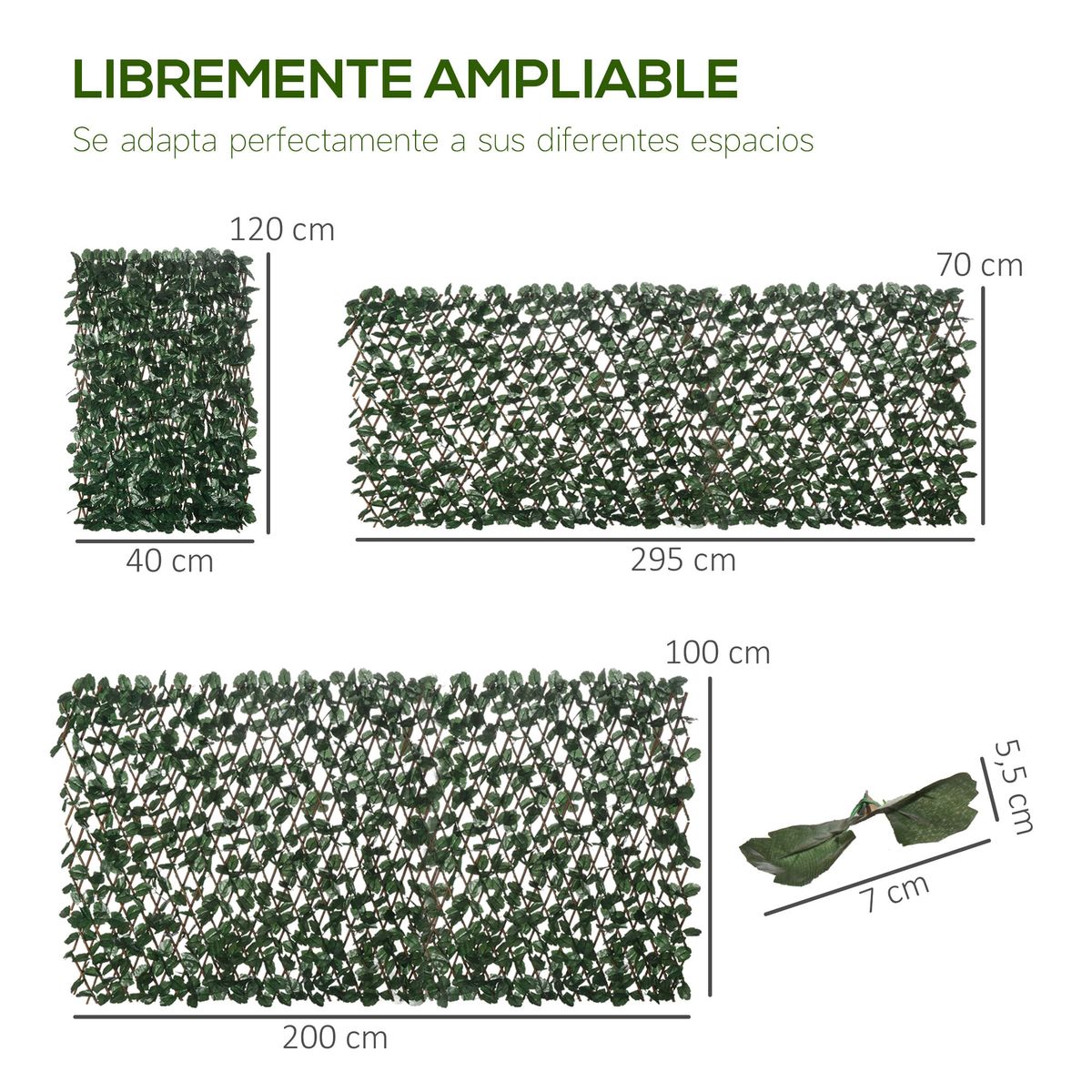Pack-de-2-celosias-Poland-Homcom-extensible-verde-70x95-cm