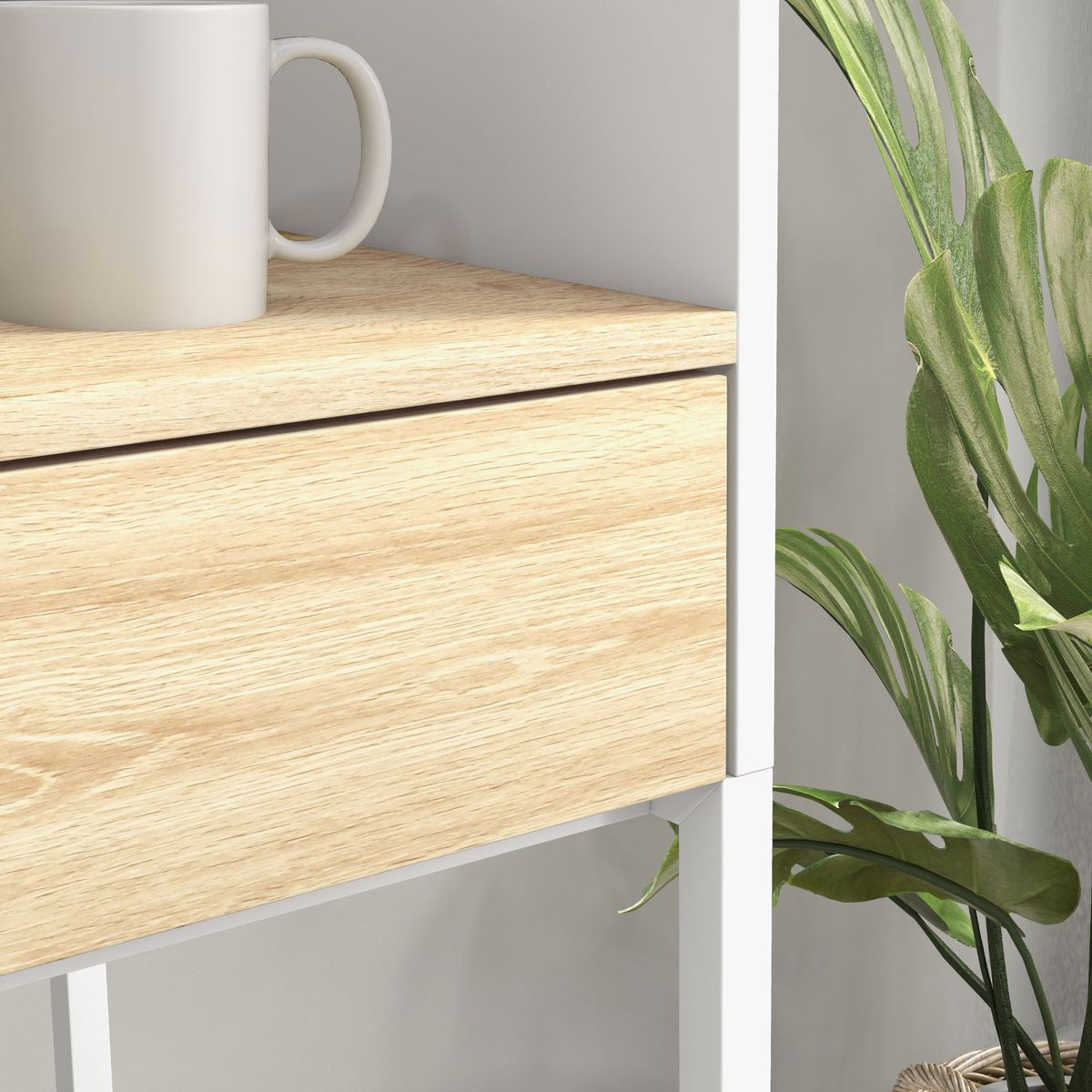 Escritorio-Andrea-Homcom-2-cajones---estante-blanco-roble-1025x106x515-cm