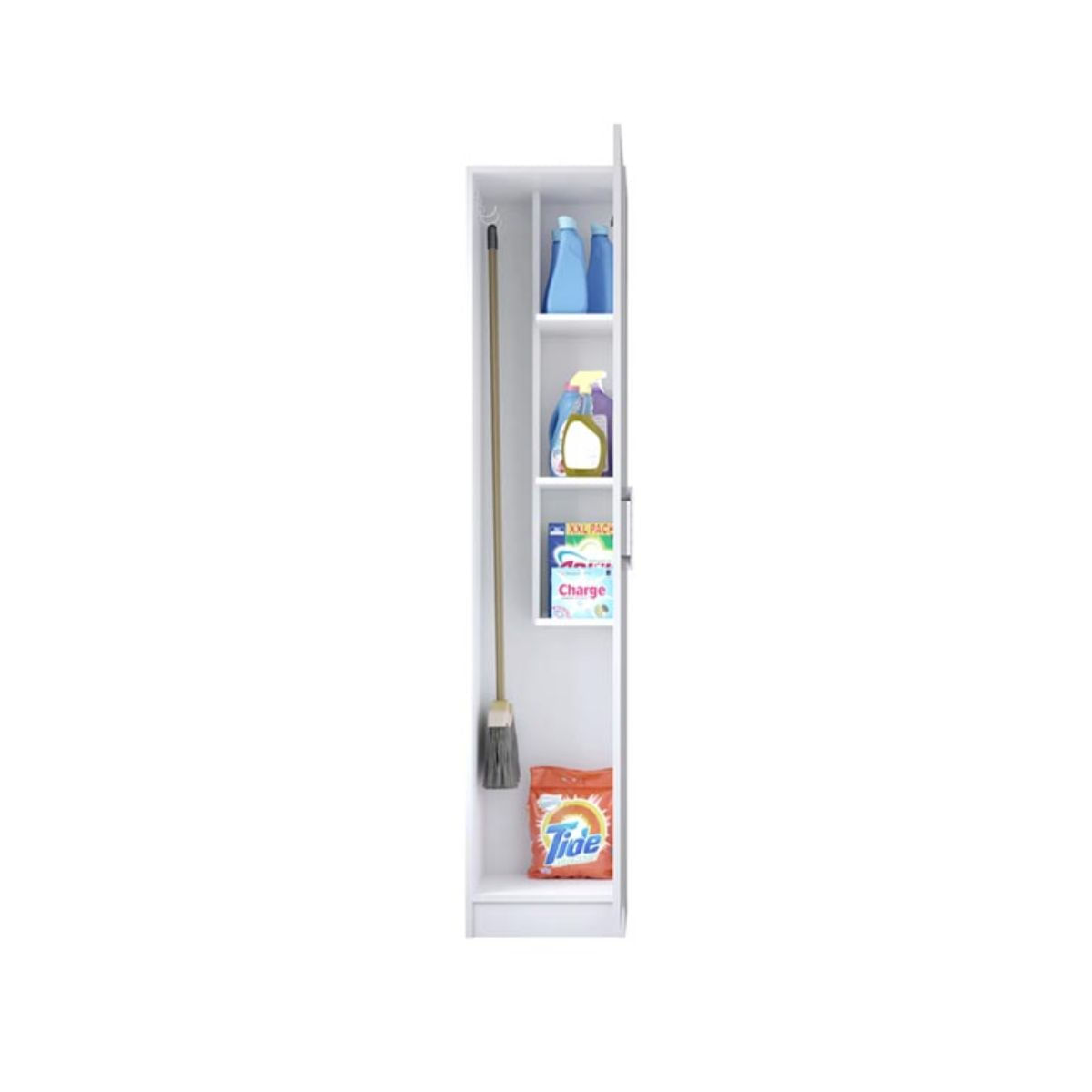 Armario-escobero-Terra-1-puerta---3-estantes-blanco-170x35x318-cm
