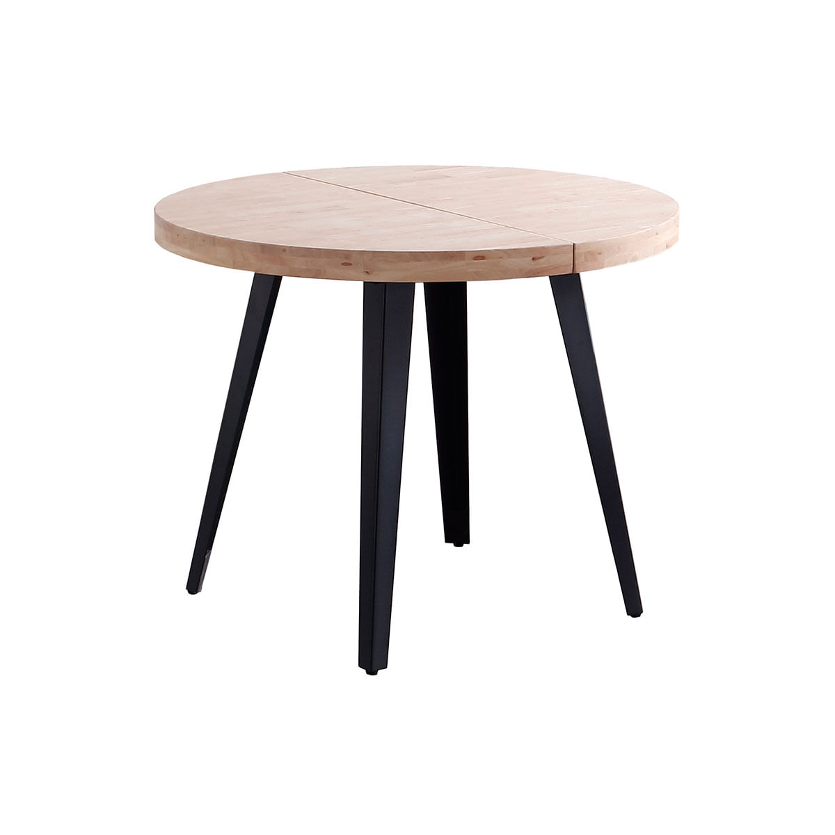 Mesa-de-comedor-Berg-extensible-diseño-redondo-roble-nordish-negro-76x80-120-160x80-cm
