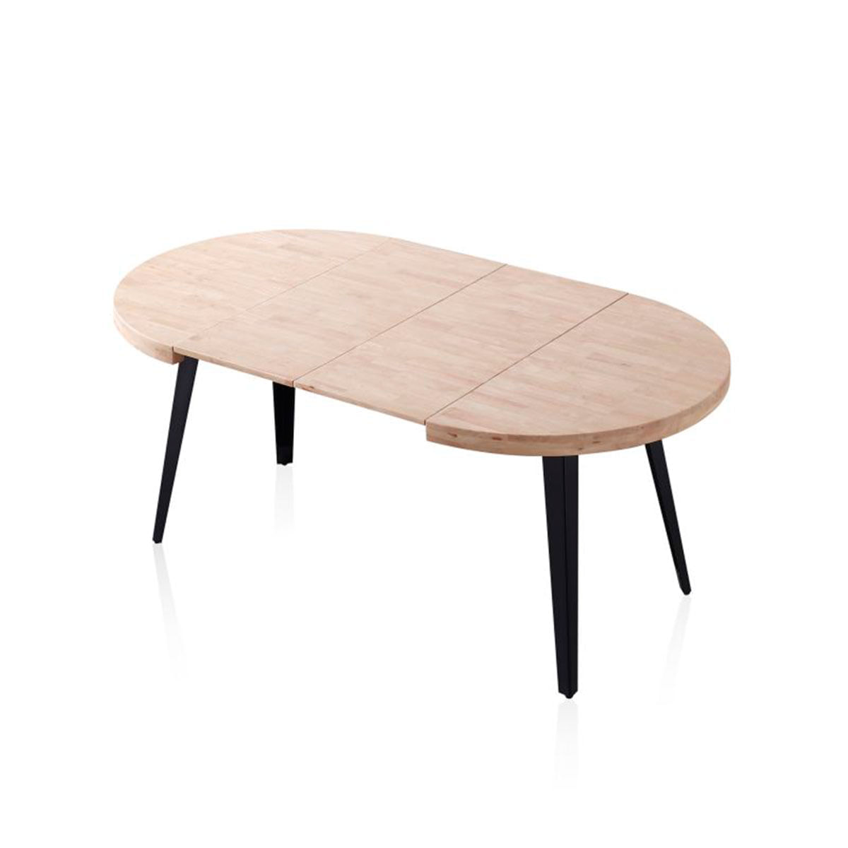 Mesa-de-comedor-Berg-extensible-diseño-redondo-roble-nordish-negro-76x80-120-160x80-cm