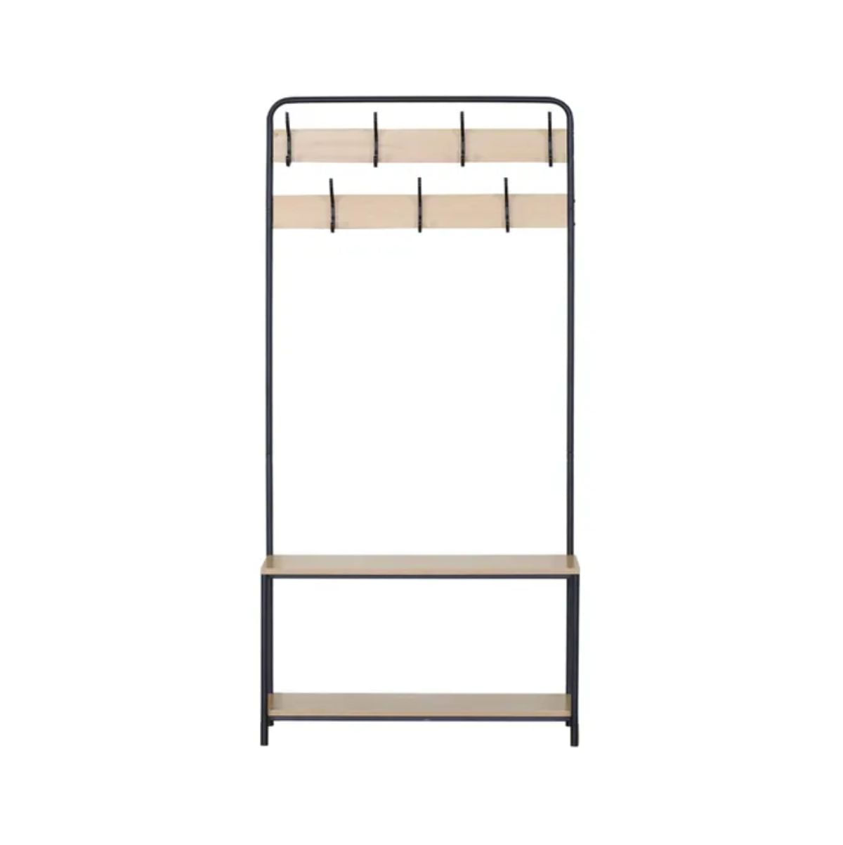 Recibidor-Easy-7-ganchos---estantes-natural-negro-170x80x30-cm