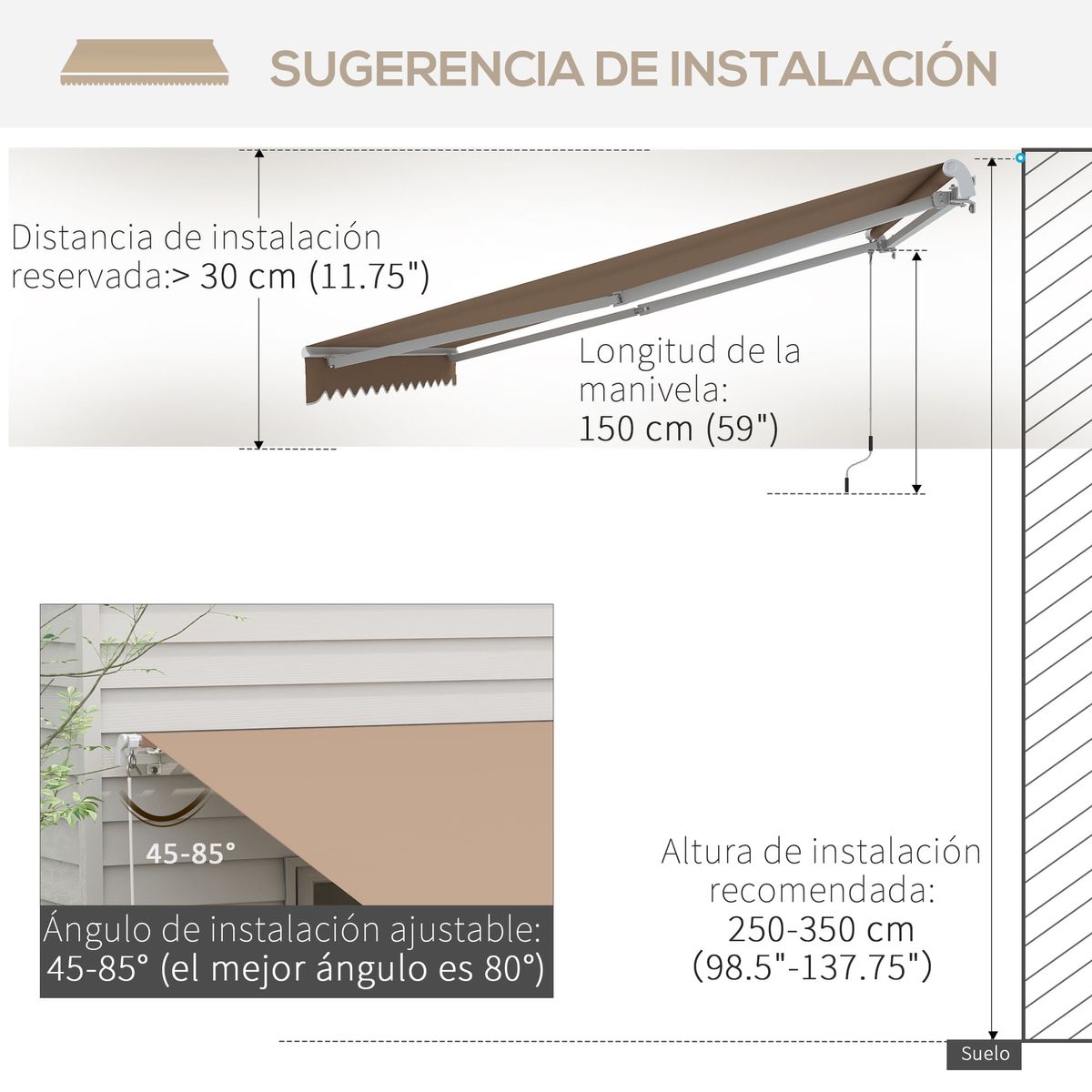 Toldo-manual-Palma-Outsunny-retractil-anti-UV-marron-350x250-cm-