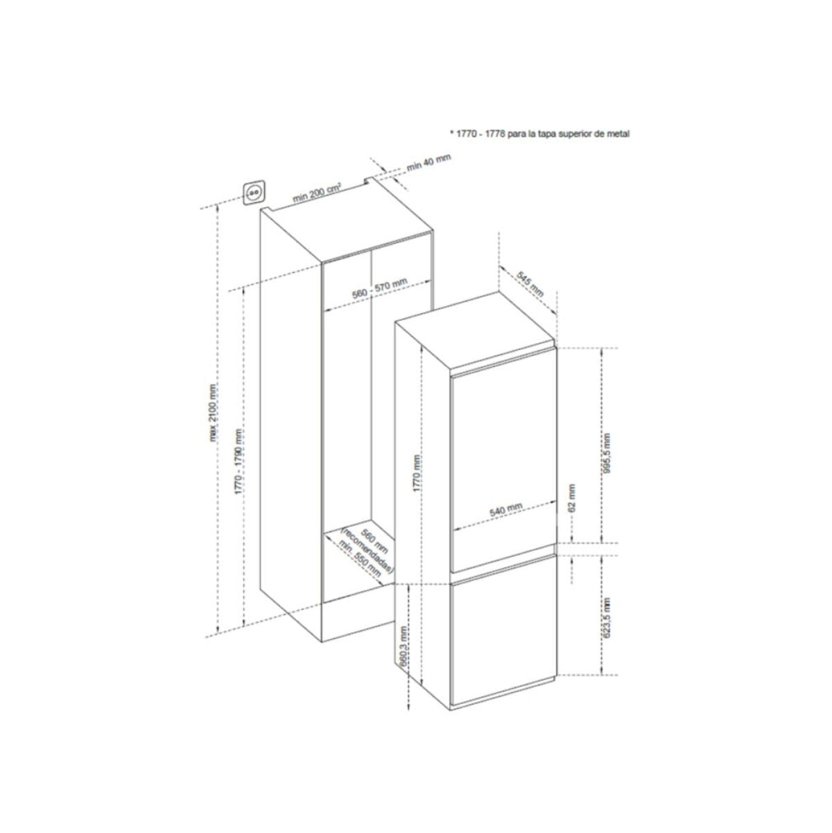 Frigorifico-combi-Aspes-ACI1775500E-integrable-ciclico-251L-E-blanco-177-cm