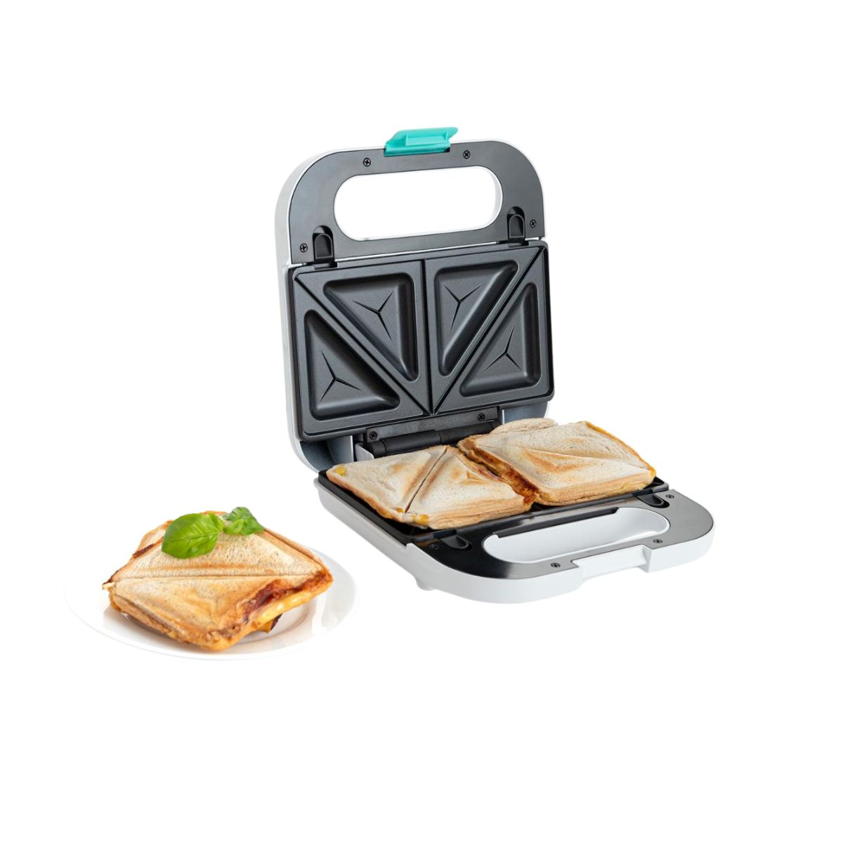 Sandwichera-3-en-1-Gallery-Dcook-750W-3-placas-intercambiables-blanco-azul