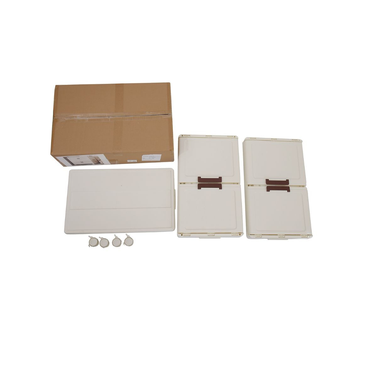 Armario-organizador-2-niveles---4-puertas-y-ruedas-blanco-marron-656x60x35-cm