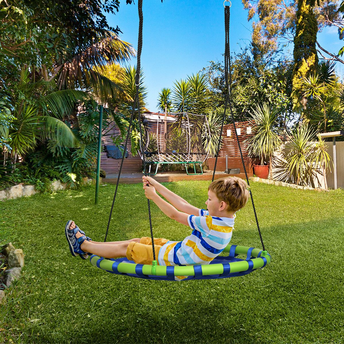 Columpio-infantil-Malaga-Outsunny--3-altura-ajustable-verde-azul-Ø100x120-180-cm