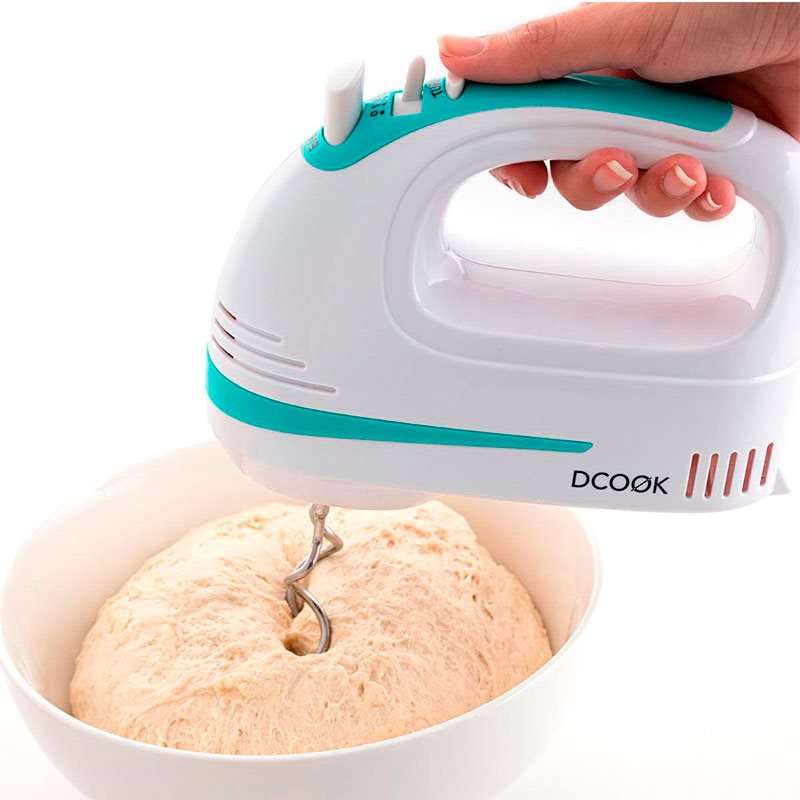 Batidora-amasadora-Gallery-Dcook-300W-2-varillas---2-ganchos-azul-blanco