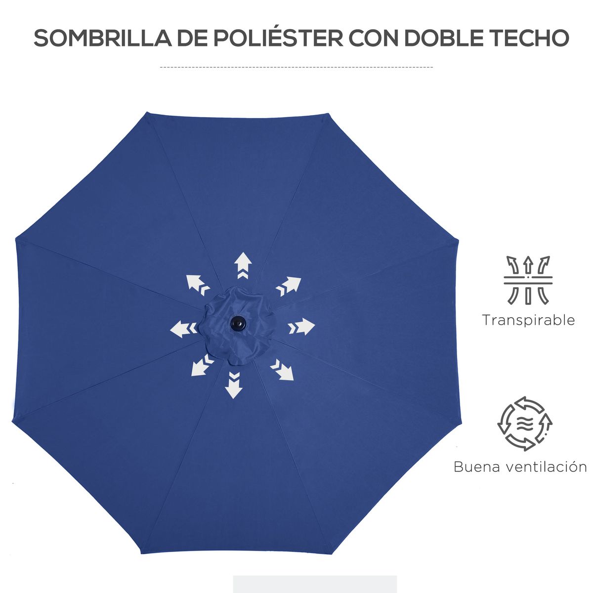 Sombrilla-Sevilla-Outsunny-doble-techo-inclinable---manivela-azul-Ø295x250-cm