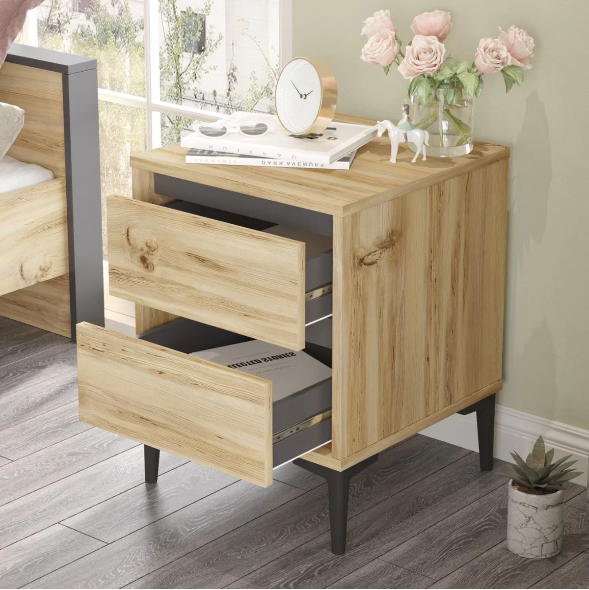 Mesita-de-noche-Mont-Blanc-2-cajones-con-patas-natural-58x45x45-cm