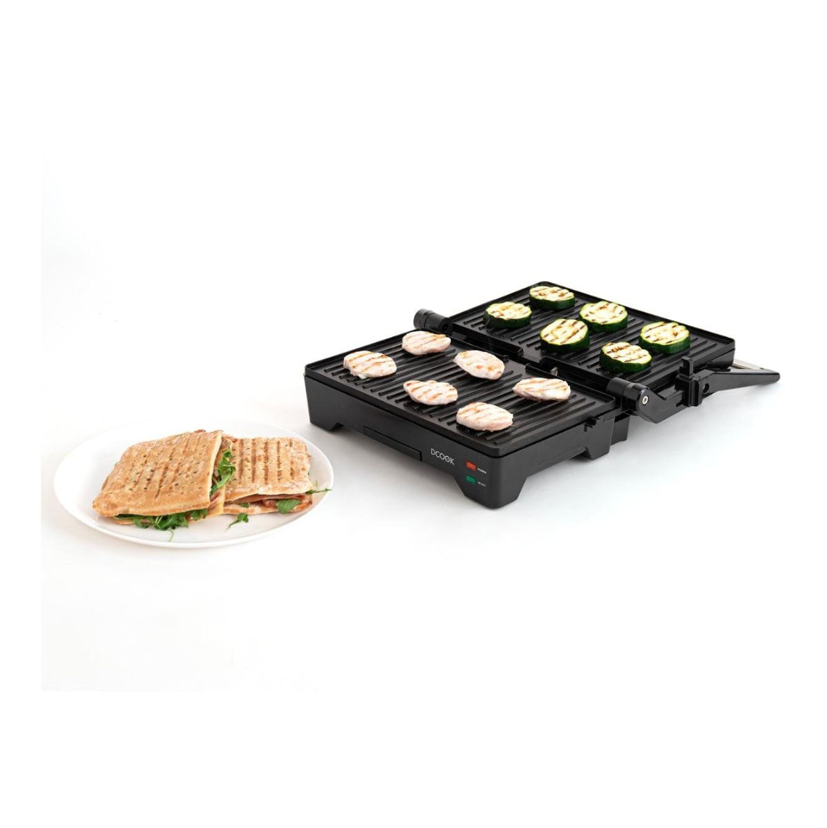Grill-doble-placa-Gallery-Dcook-1600W-tapa-basculante-negro-ambientada