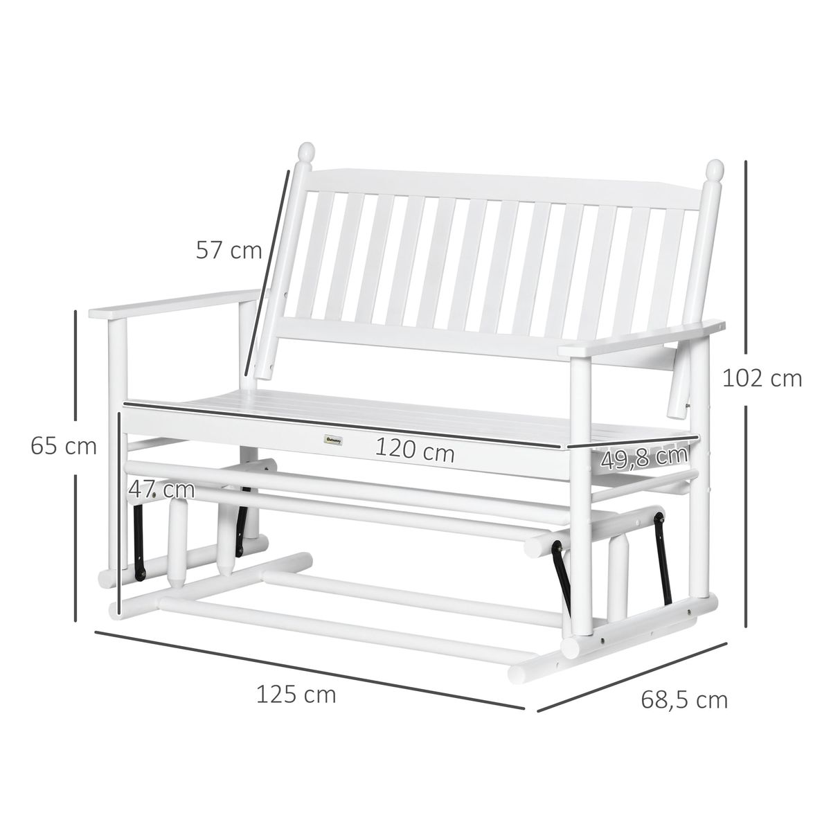 Banco-balancin-Tapanco-Outsunny-2-plazas-blanco-102x125x685-cm