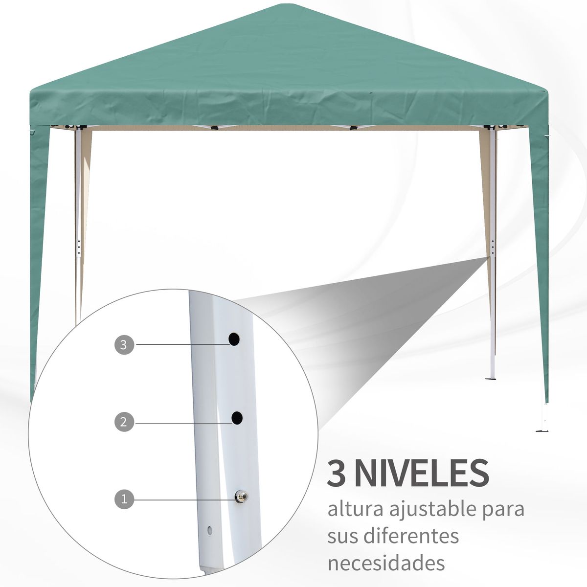 Carpa-Granada-Outsunny-Pop-up-plegable-altura-ajustable-verde-255x295x295-cm