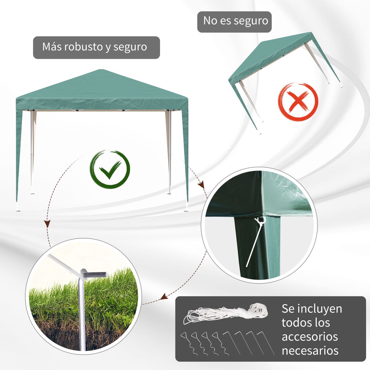 Carpa-Granada-Outsunny-Pop-up-plegable-altura-ajustable-verde-255x295x295-cm