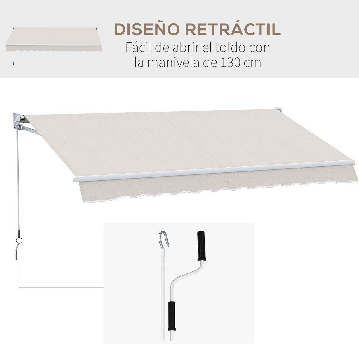 Toldo-manual-Badajoz-Outsunny-proteccion-UV50--crema-200x250-cm