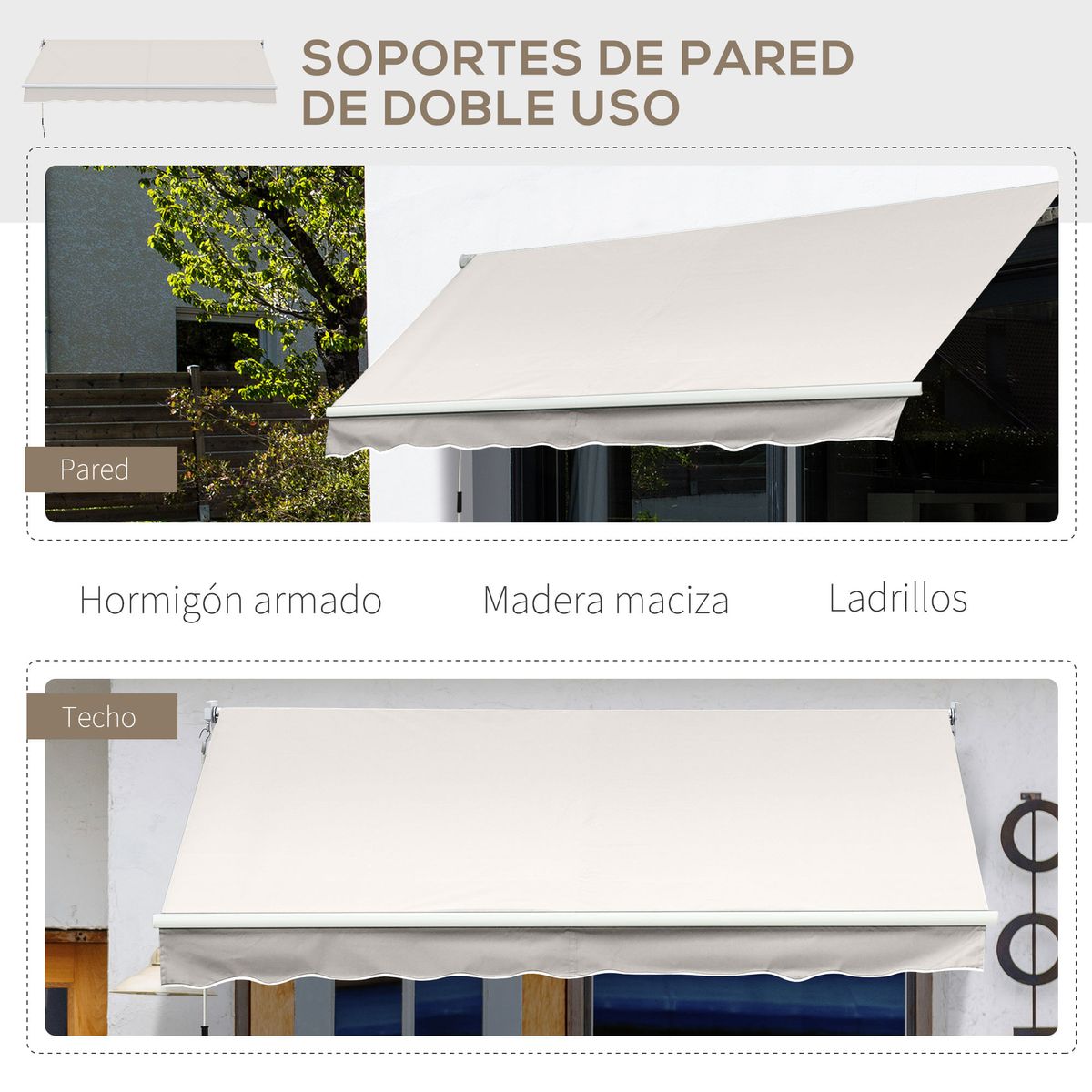 Toldo-manual-Badajoz-Outsunny-proteccion-UV50--crema-200x250-cm
