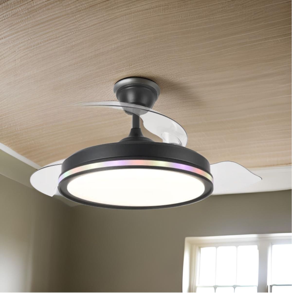 Ventilador-de-techo-Cosmos-RGB-3-aspas-retractiles-luz-LED-negro-Ø107-cm