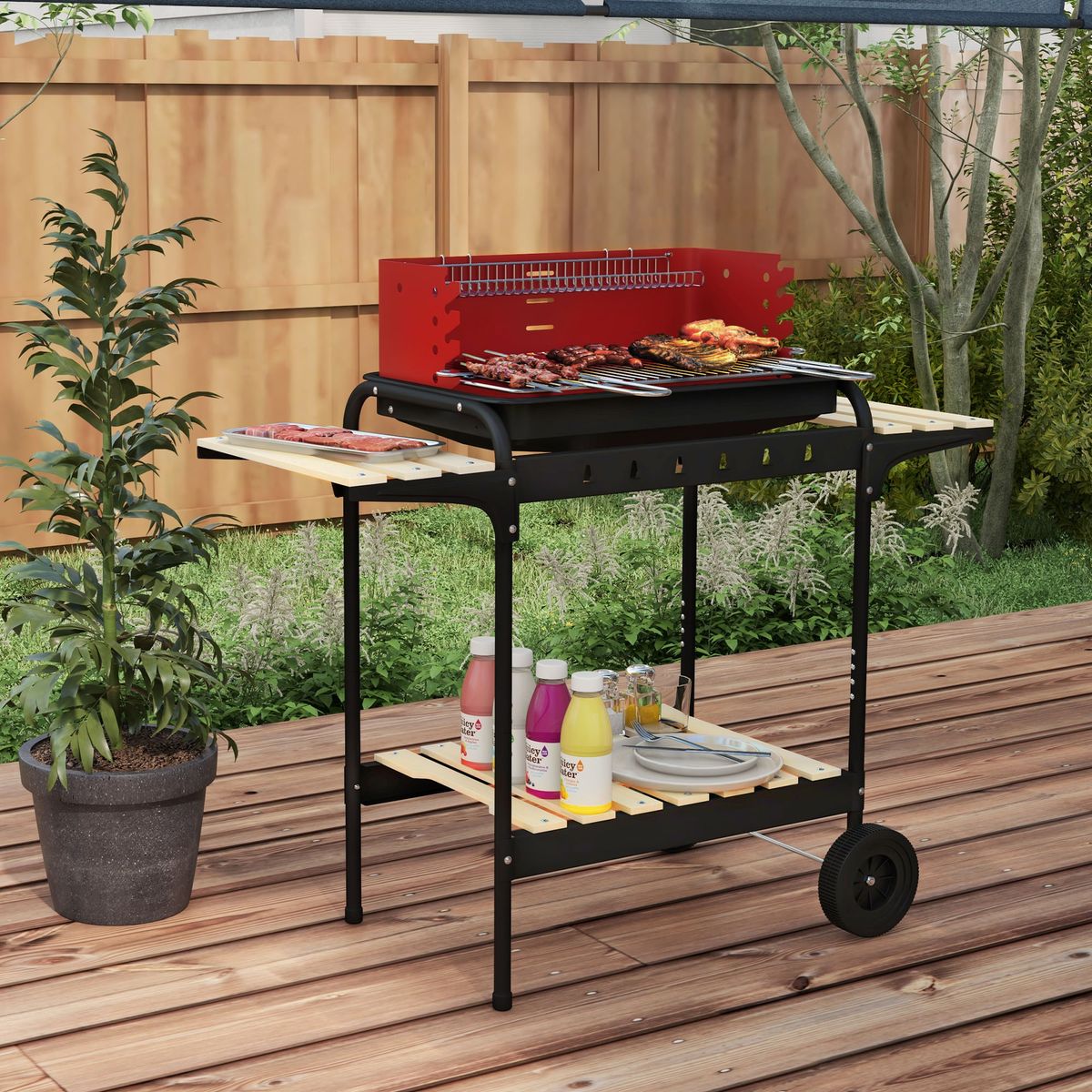 Barbacoa-de-carbon-Marga-Outsunny-plegable---parrilla-ajustable---estantes-rojo-negro-95x103x47-cm-
