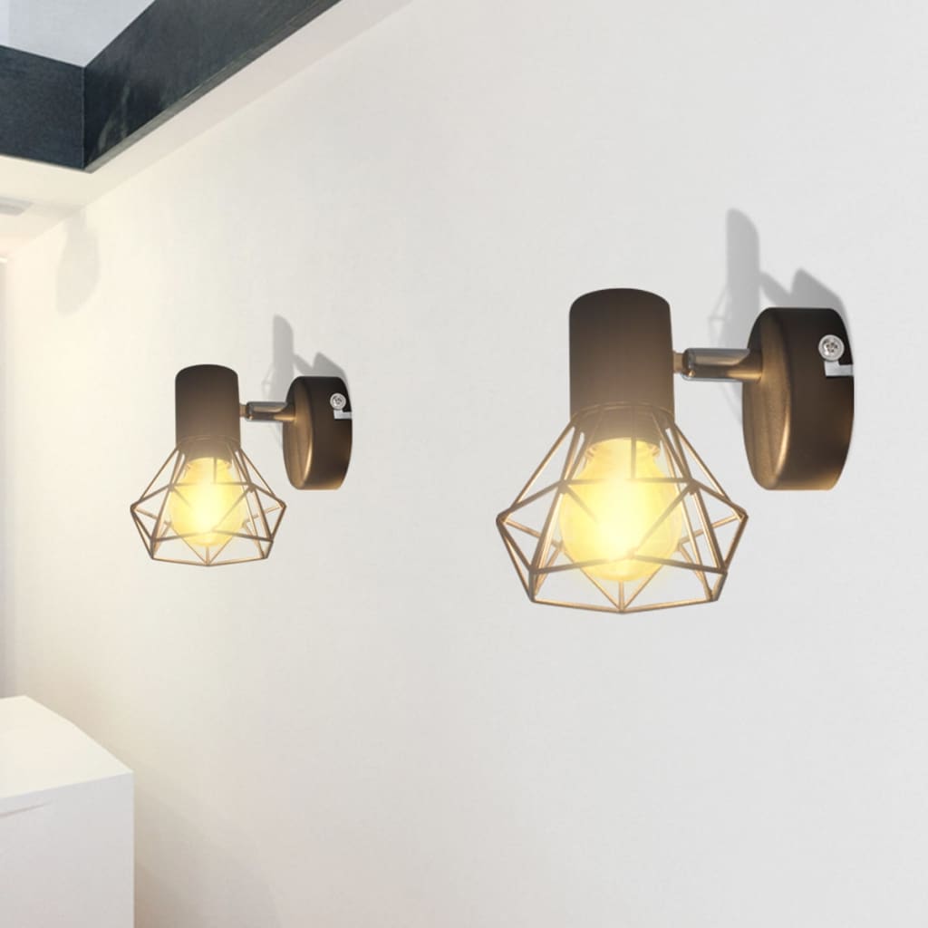 Pack-de-2-apliques-de-pared-Boston---bombillas-LED-negro-