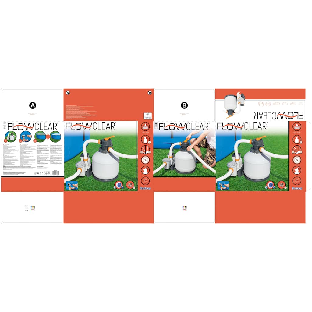 Depuradora-de-arena-Flowclear-Bestway-230W-5678L-h-valvula-6-posiciones-pack