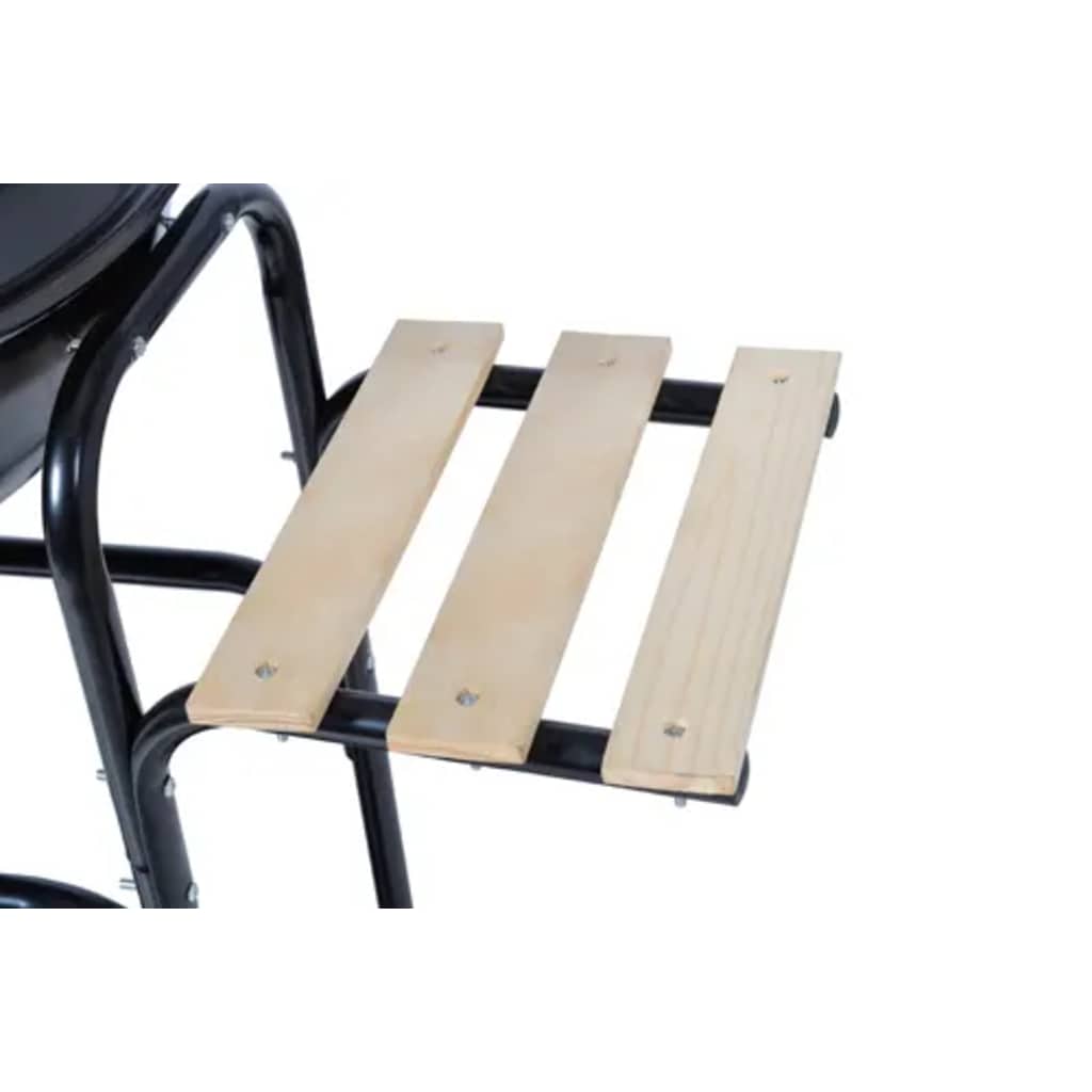 Barbacoa-de-carbon-Louisiana-con-ruedas---2-tablas-laterales-acero-negro-Ø44-cm