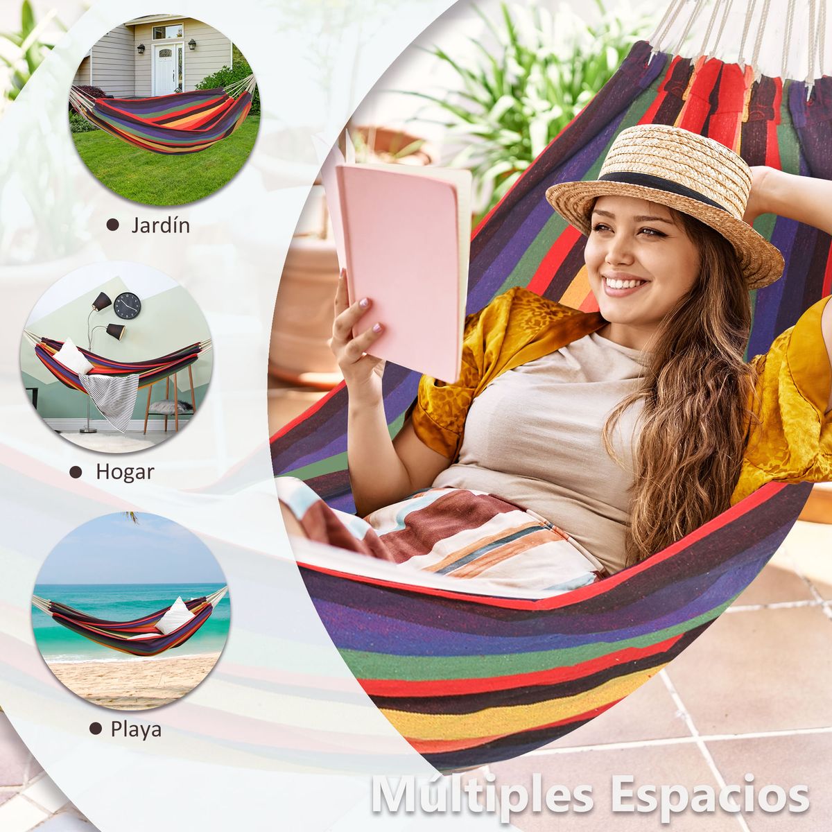 Hamaca-Anafi-Outsunny-2-plazas---cuerdas---bolsa-multicolor-290x150-cm-