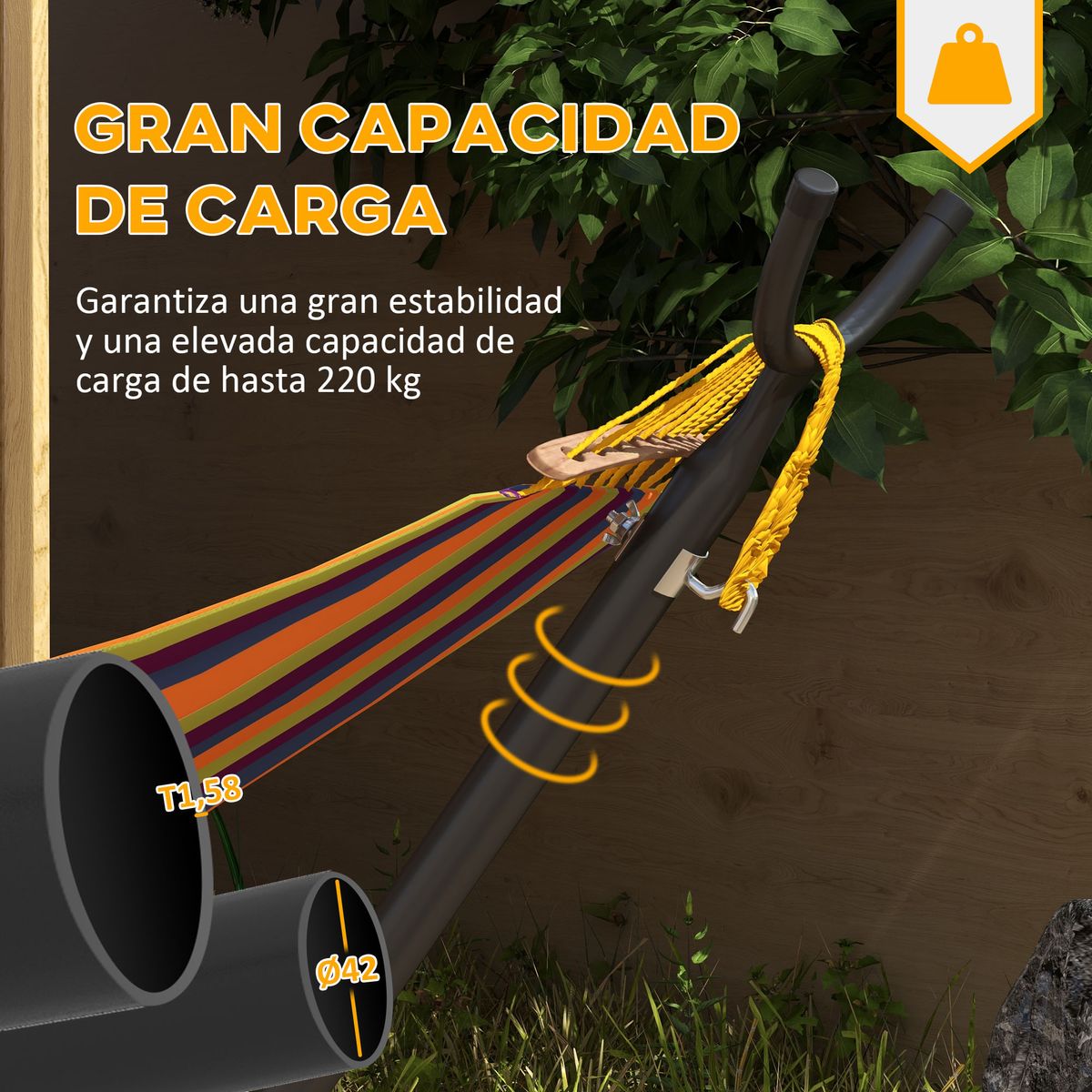 Soporte-para-hamacas-Kea-Outsunny-6-niveles-de-ajuste-negro-115x290x120-cm-