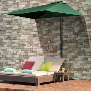 Sombrilla de pared Boston Outsunny protección UV30+ verde 245x230x130 cm