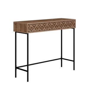 Recibidor Heaton cajón doble roble/negro 90x110x35,6 cm