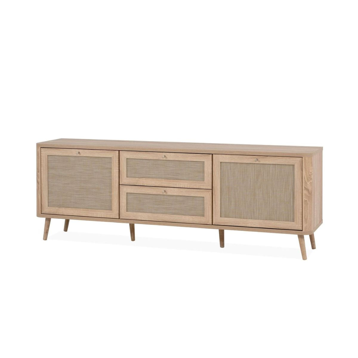 Mueble-bajo-de-TV-Kuta-2-puertas---2-cajones-roble-629x175x40-cm-