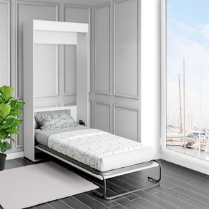 Cama abatible vertical sistema anticierre blanco 90x190 cm