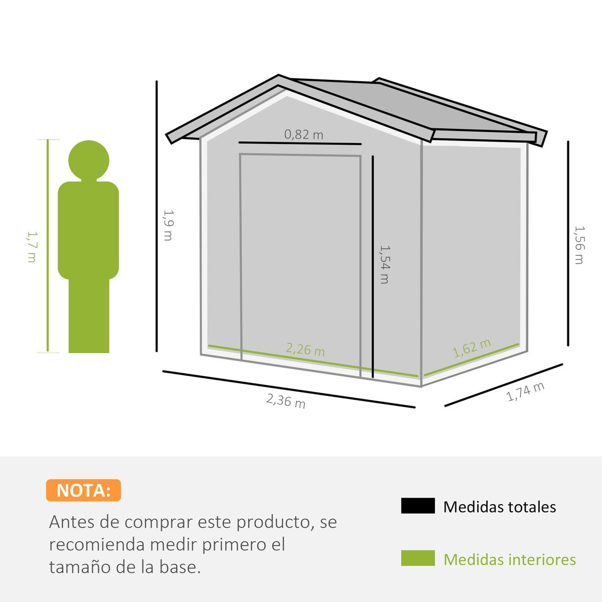 Caseta-de-jardin-Forest-Outsunny-puertas-correderas---ventilacion-verde-190x236x174-cm