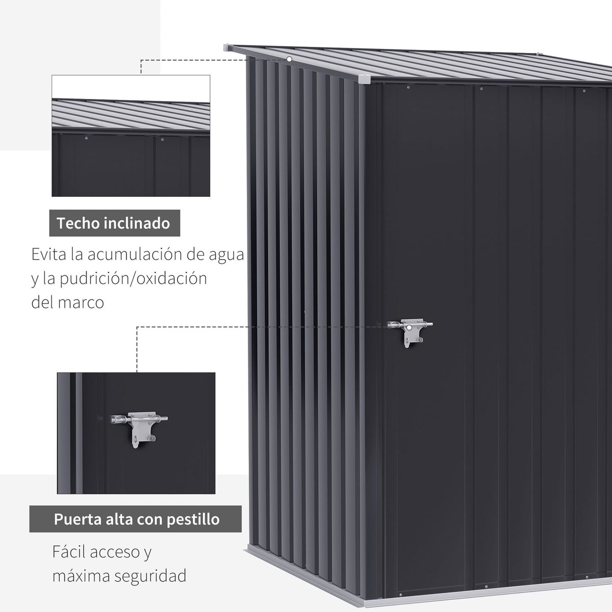 Caseta-de-jardin-Toronto-Outsunny-puertas---ventilacion---techo-inclinado-gris-156x236x174-cm