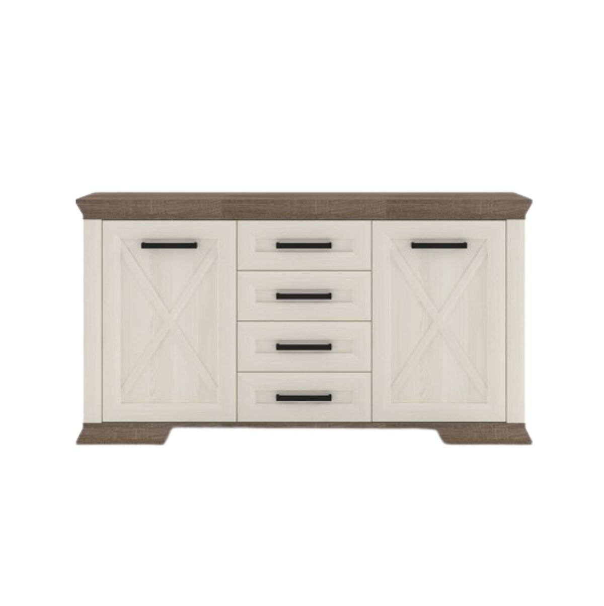 Aparador-Marcel-2-puertas---4-cajones-blanco-marron-895x166x455-cm