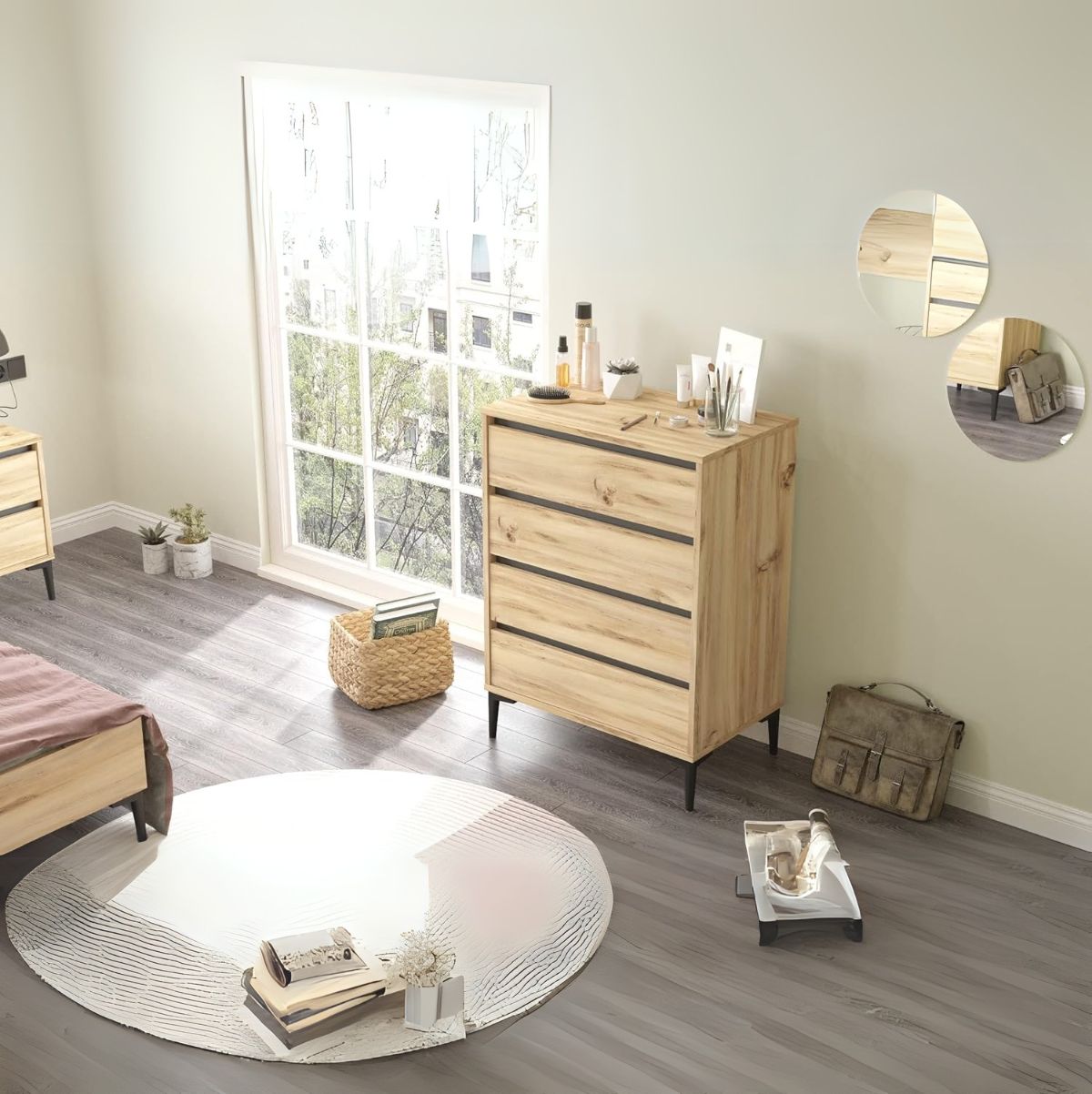 Comoda-Peca-4-cajones-natural-antracita--98x72x45-cm