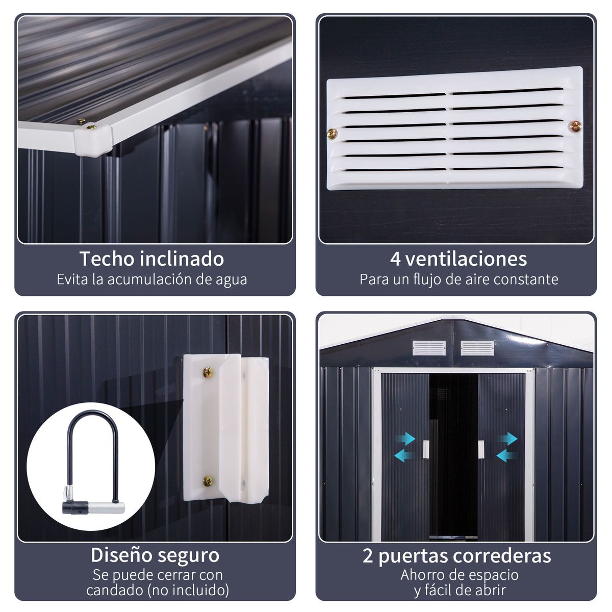Caseta-de-jardin-Graham-Outsunny-puertas-correderas-gris-192x277x322-cm